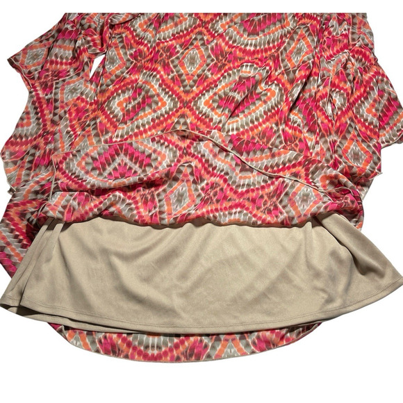 New Directions Women's Boho Tunic Dress Geometric Print Multicolor Size Large - Picture 7 of 9